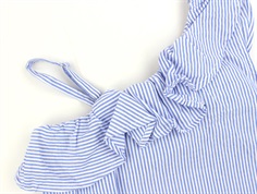 Kids ONLY cloud dancer/clear sky stribet one-shoulder top